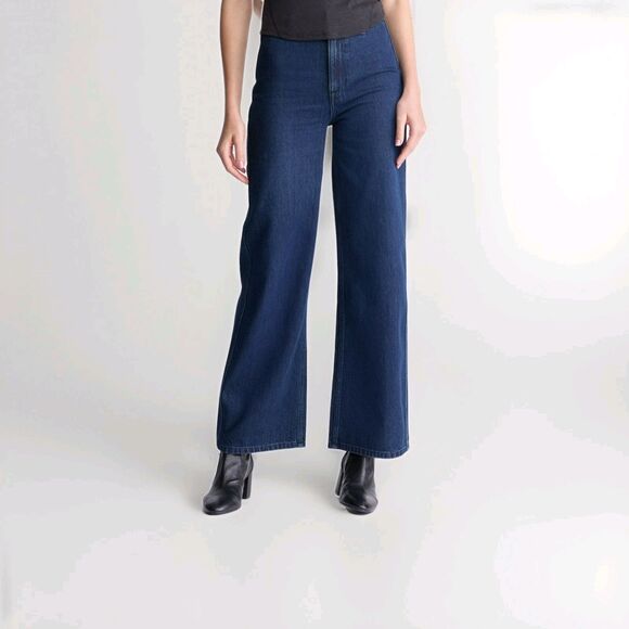 Buffalo High Rise Wide Leg Jeans - Adele Dark Rinse Size 29 Nwt - Picture 2 of 10